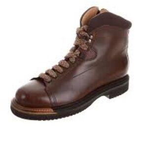 Santoni Everest Men's Brown Leather Hiking Boots